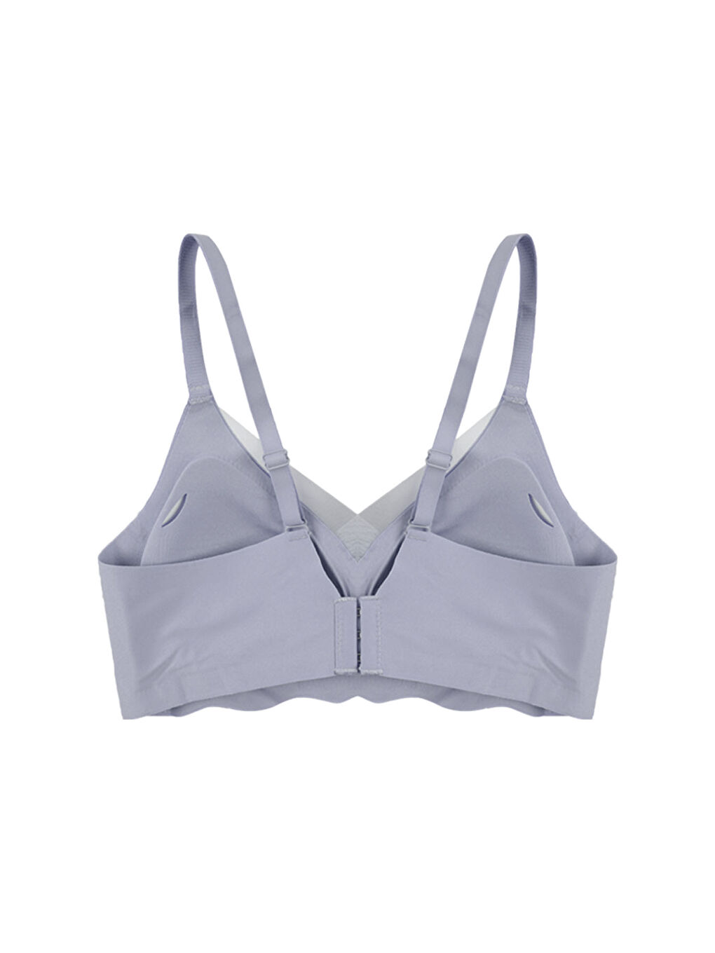 Mavi Balensiz Lazer Dilim Detaylı Dekolte Çapraz Tüllü Dikişsiz Sütyen-2