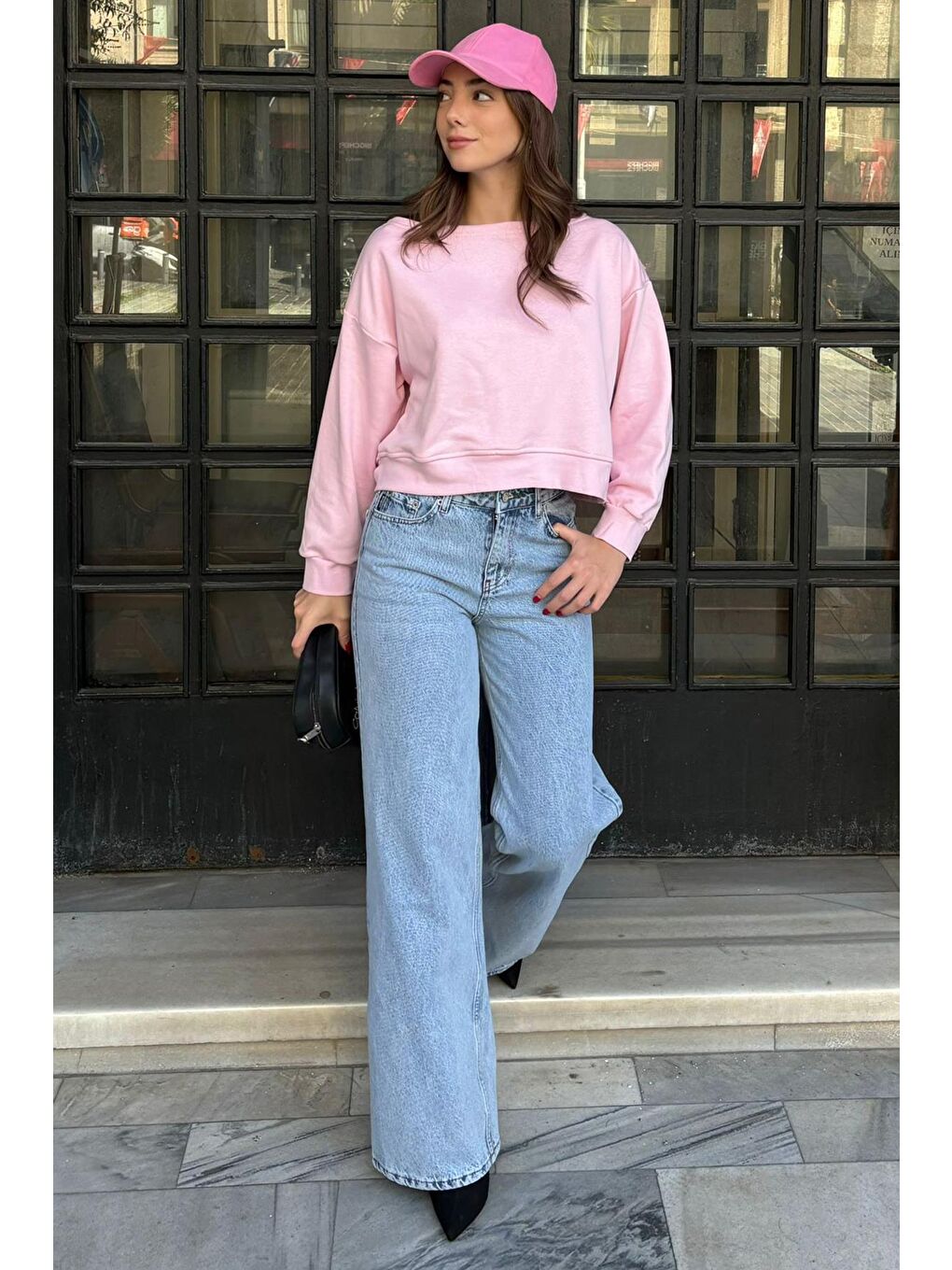 Pembe Kayık Yaka Kadın Sweatshirt Mg2208-4