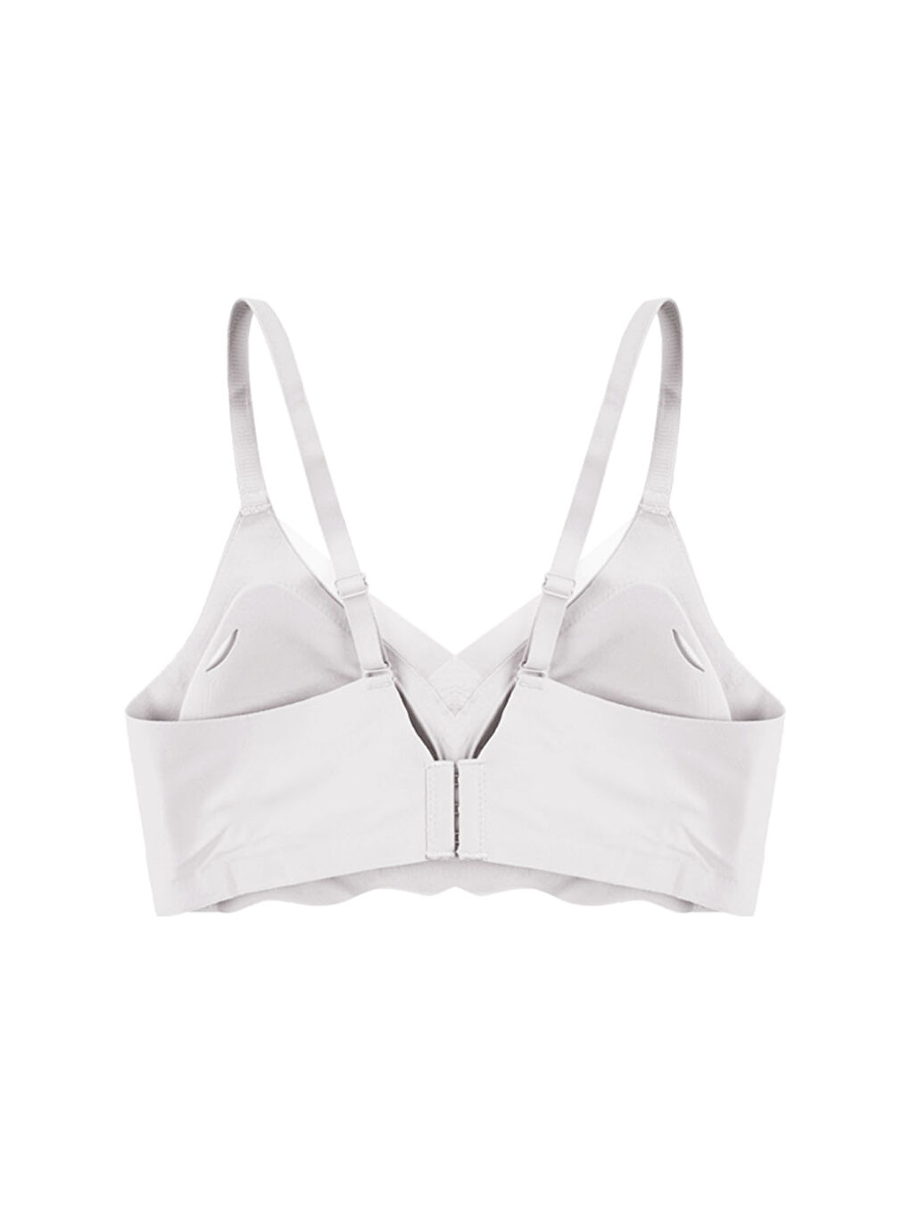 Ekru Balensiz Lazer Dilim Detaylı Dekolte Çapraz Tüllü Dikişsiz Sütyen-2