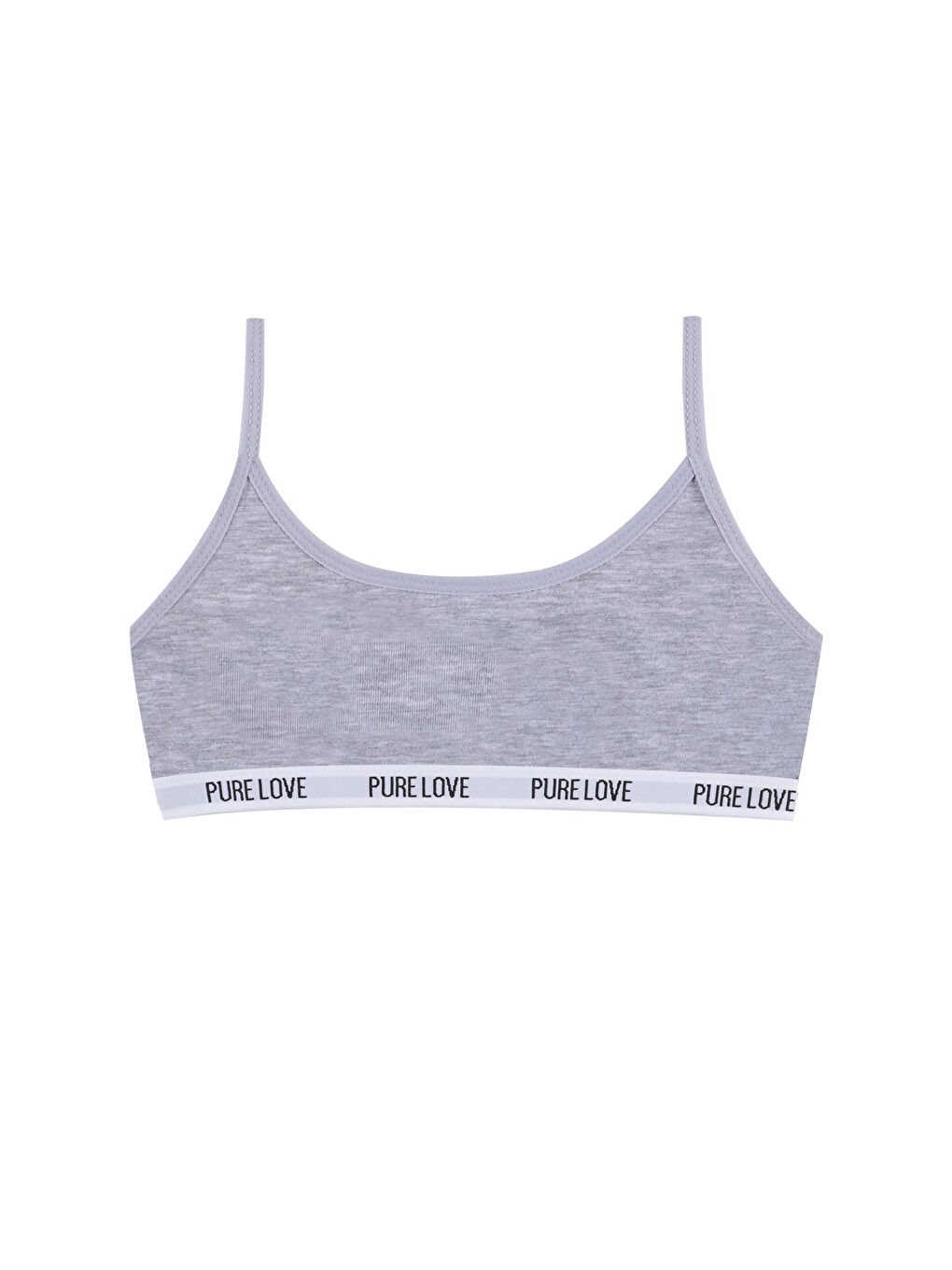 Gri Kız Çocuk 2'li İp Askılı Yarım Atlet-1