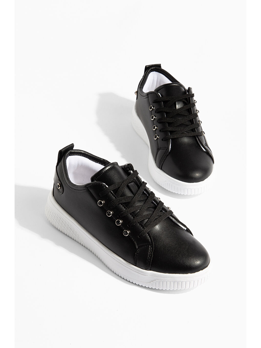 Siyah D0407 Günlük Ortopedik Kadın Sneaker Spor Ayakkabı