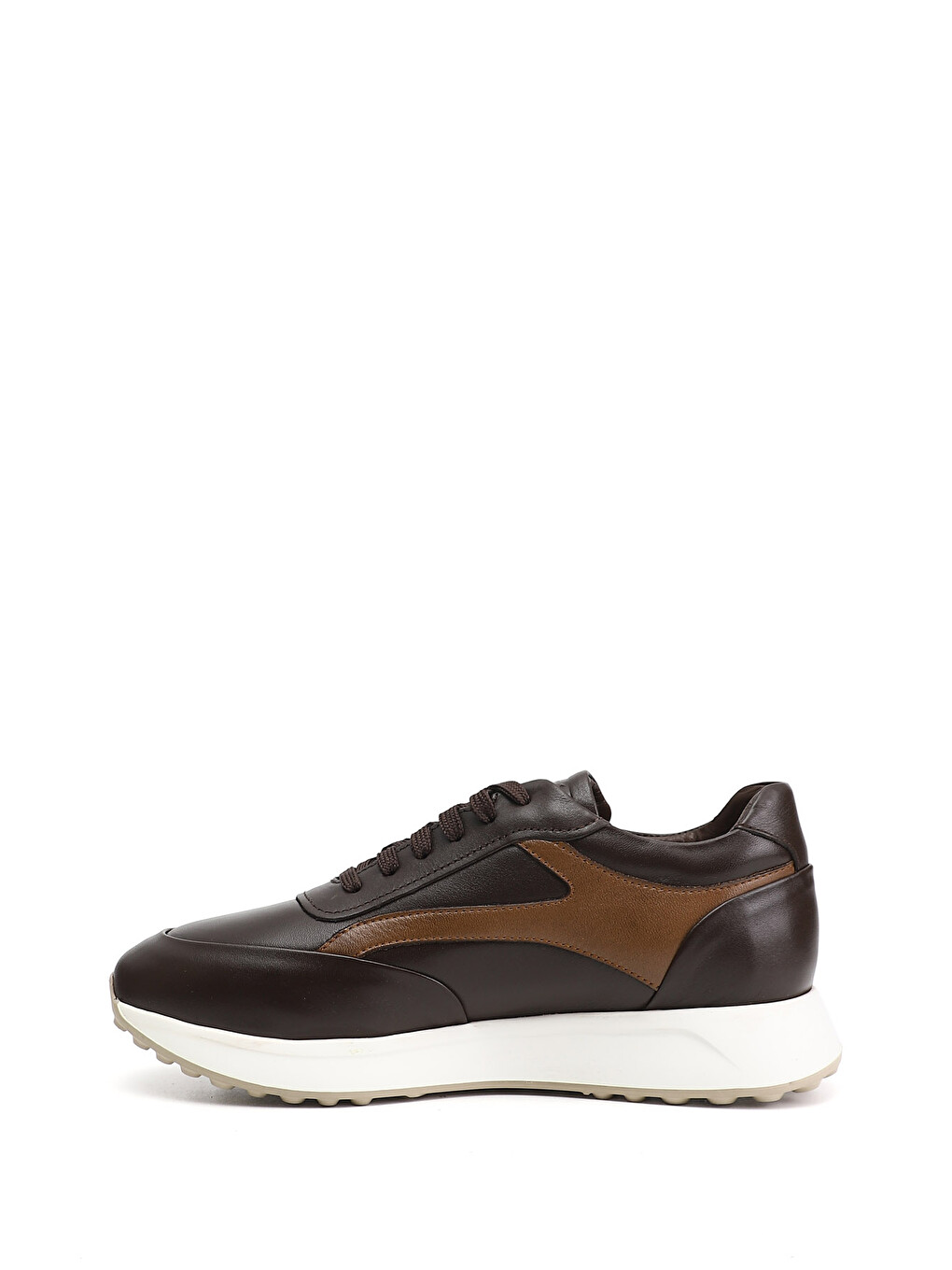 Kahverengi Erkek KAHVERENGİ Bağcıklı Hakiki Deri Sneaker-3