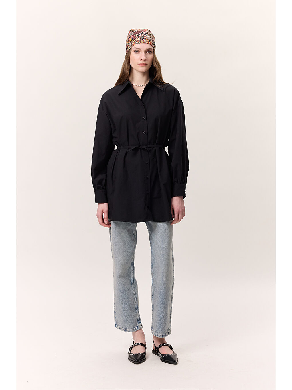 Kemer Detaylı Tunik Siyah-1