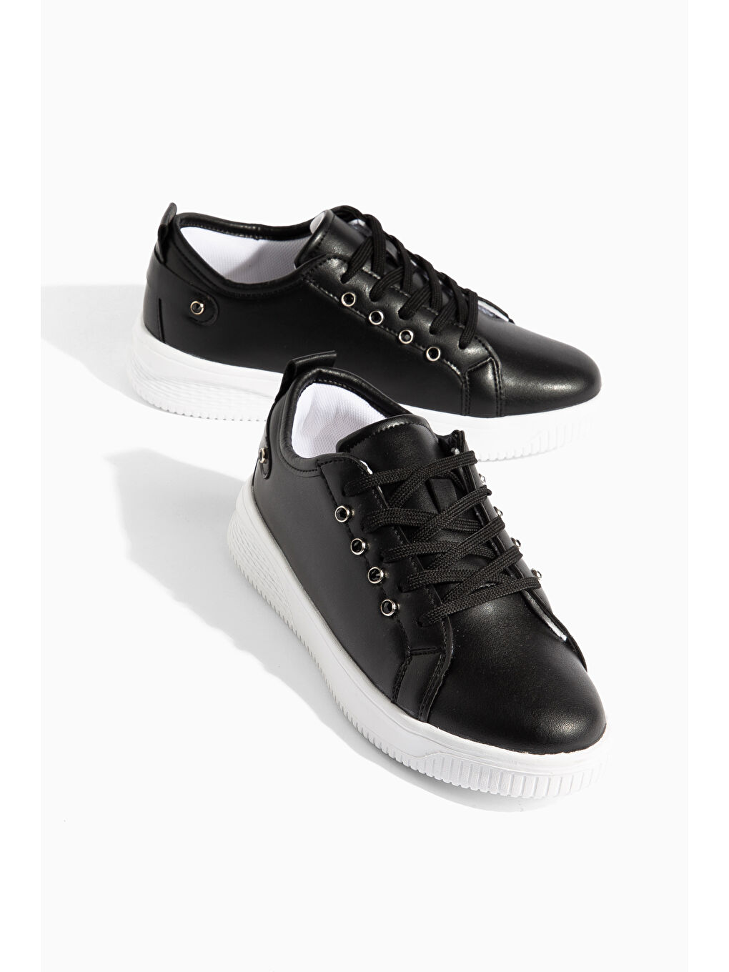 Siyah D0407 Günlük Ortopedik Kadın Sneaker Spor Ayakkabı-1