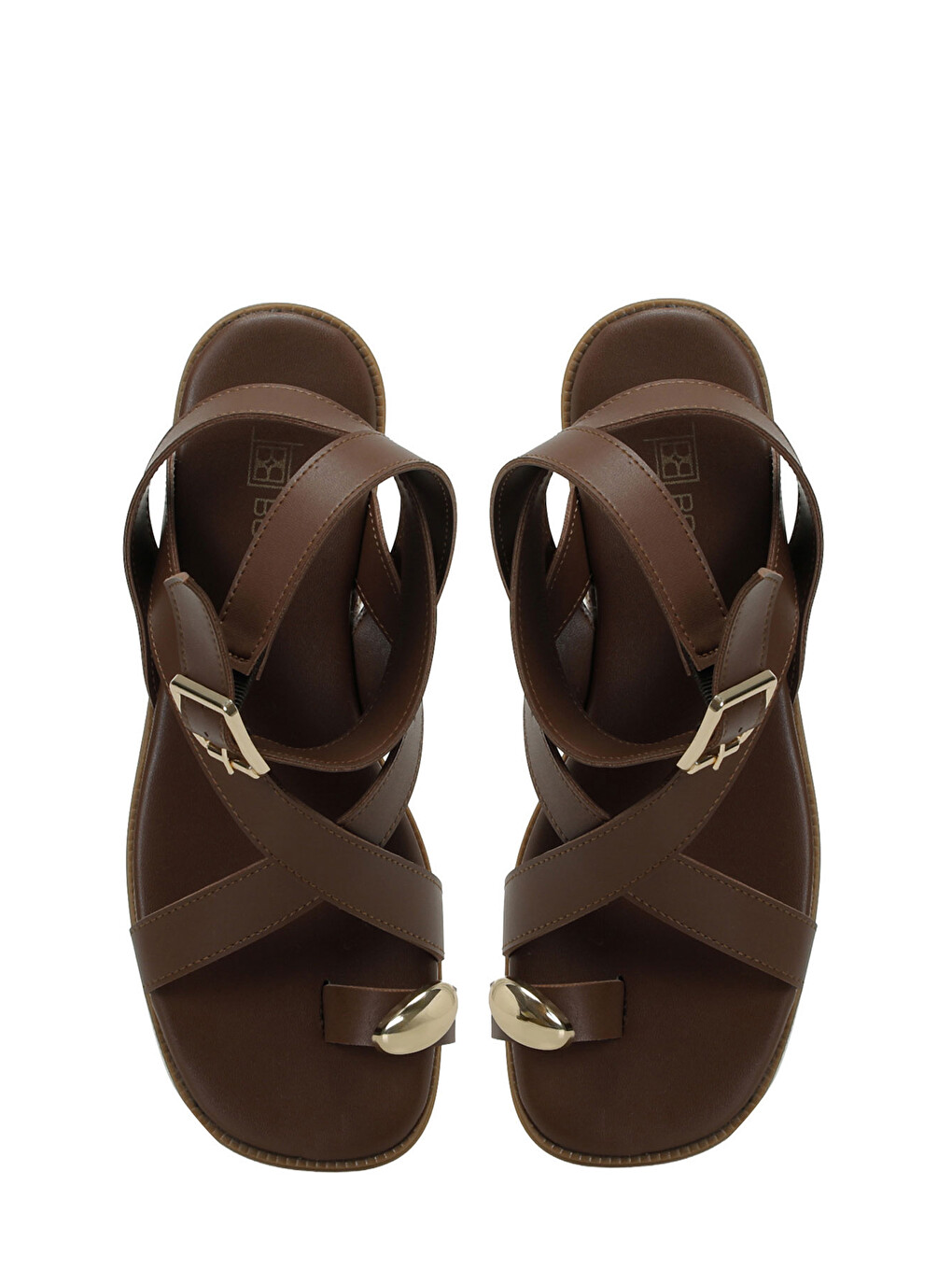 Kahverengi 26S-373 Taba Kadın Düz Sandalet-3