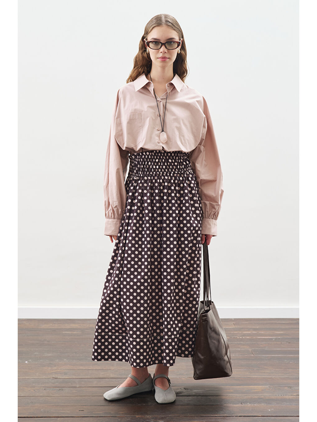 Crop Balon Form Gömlek Soft Pembe-1