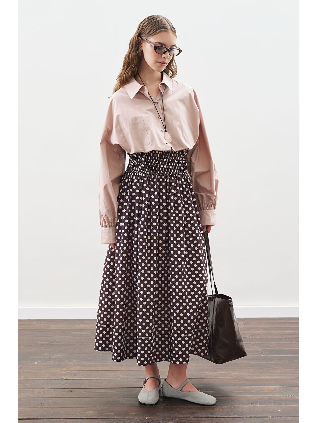 Crop Balon Form Gömlek Soft Pembe-2