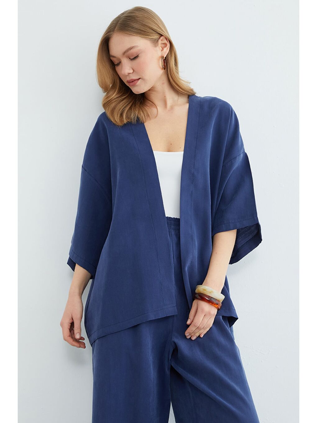 Lacivert Basic Kapri Kol Salaş 2 Li Takım-1