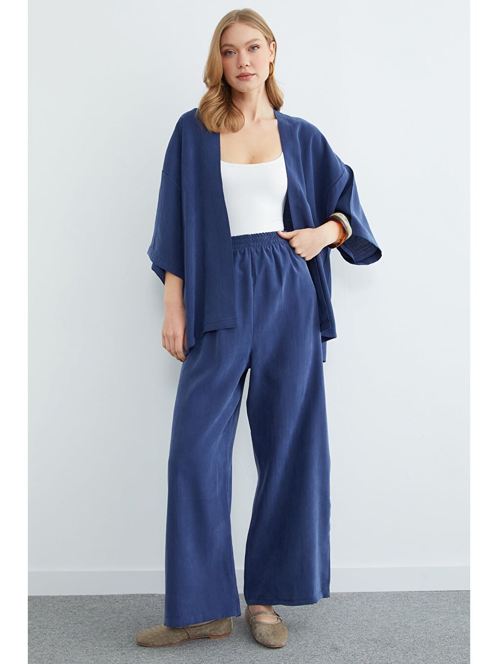 Lacivert Basic Kapri Kol Salaş 2 Li Takım-2