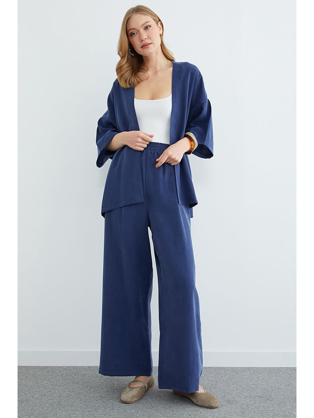 Lacivert Basic Kapri Kol Salaş 2 Li Takım-4