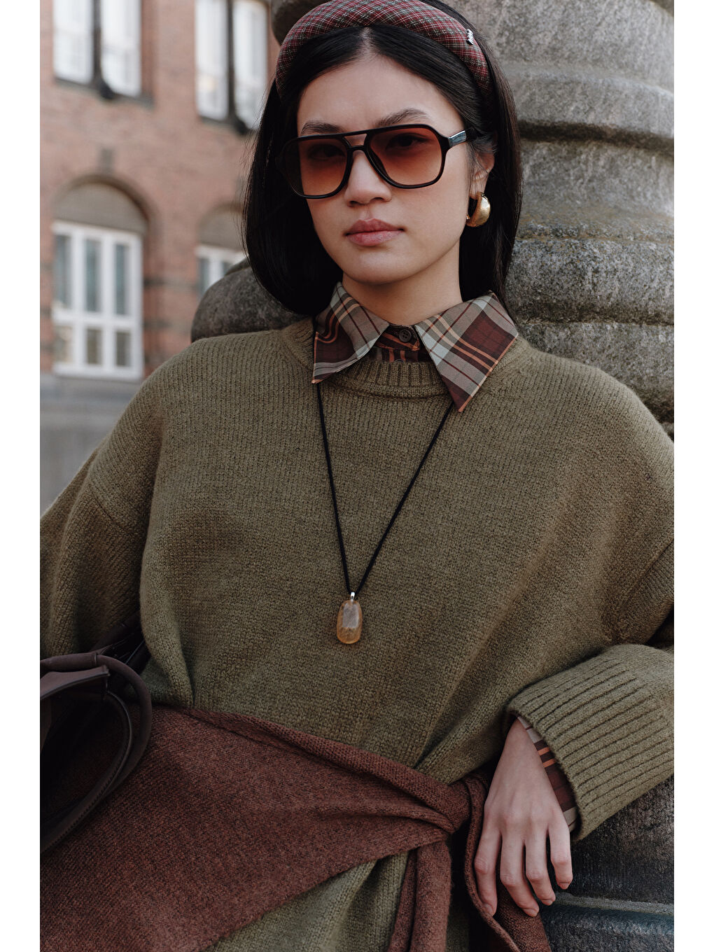 Chunky Oversıze Kazak Koyu Yeşil