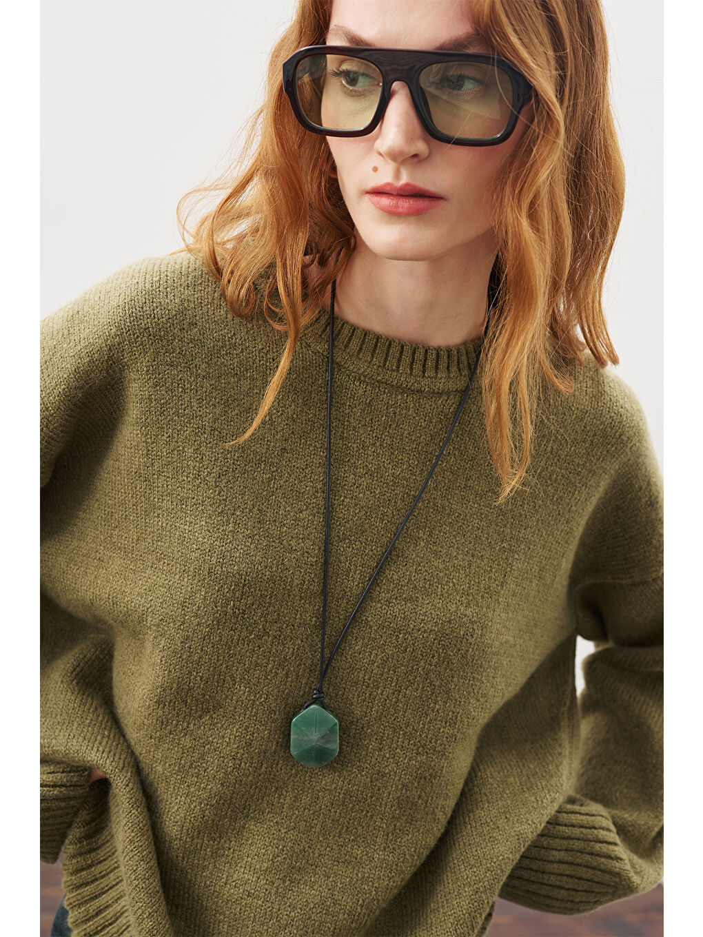 Chunky Oversıze Kazak Koyu Yeşil-2