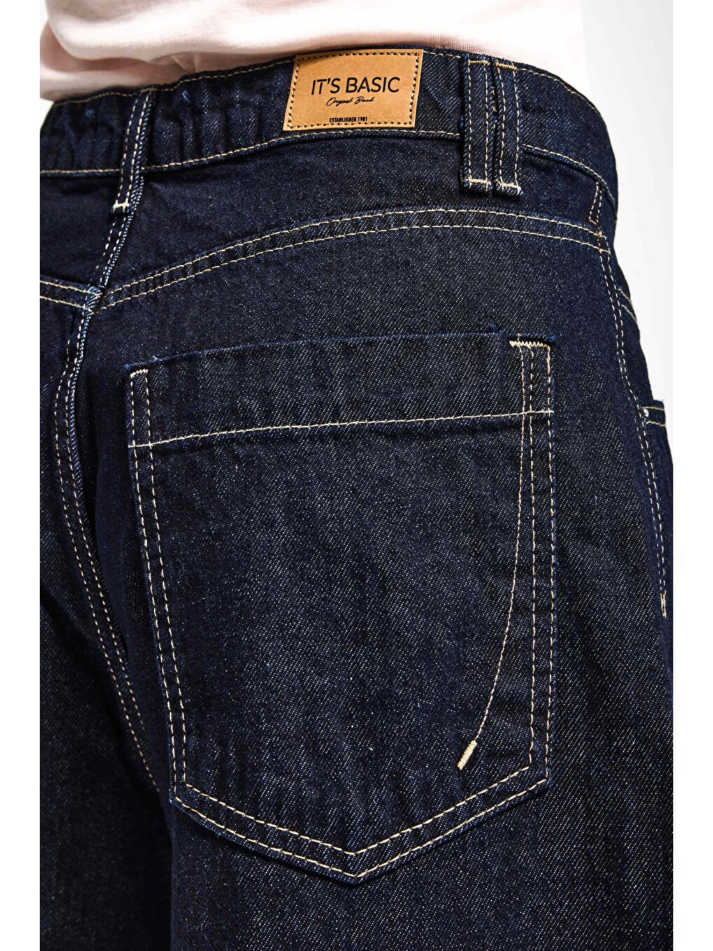 Kadın İndigo Selvedge 7s6-50 Baggy Low Rise Fit Tokyo %100 Pamuk Denim Jean-5