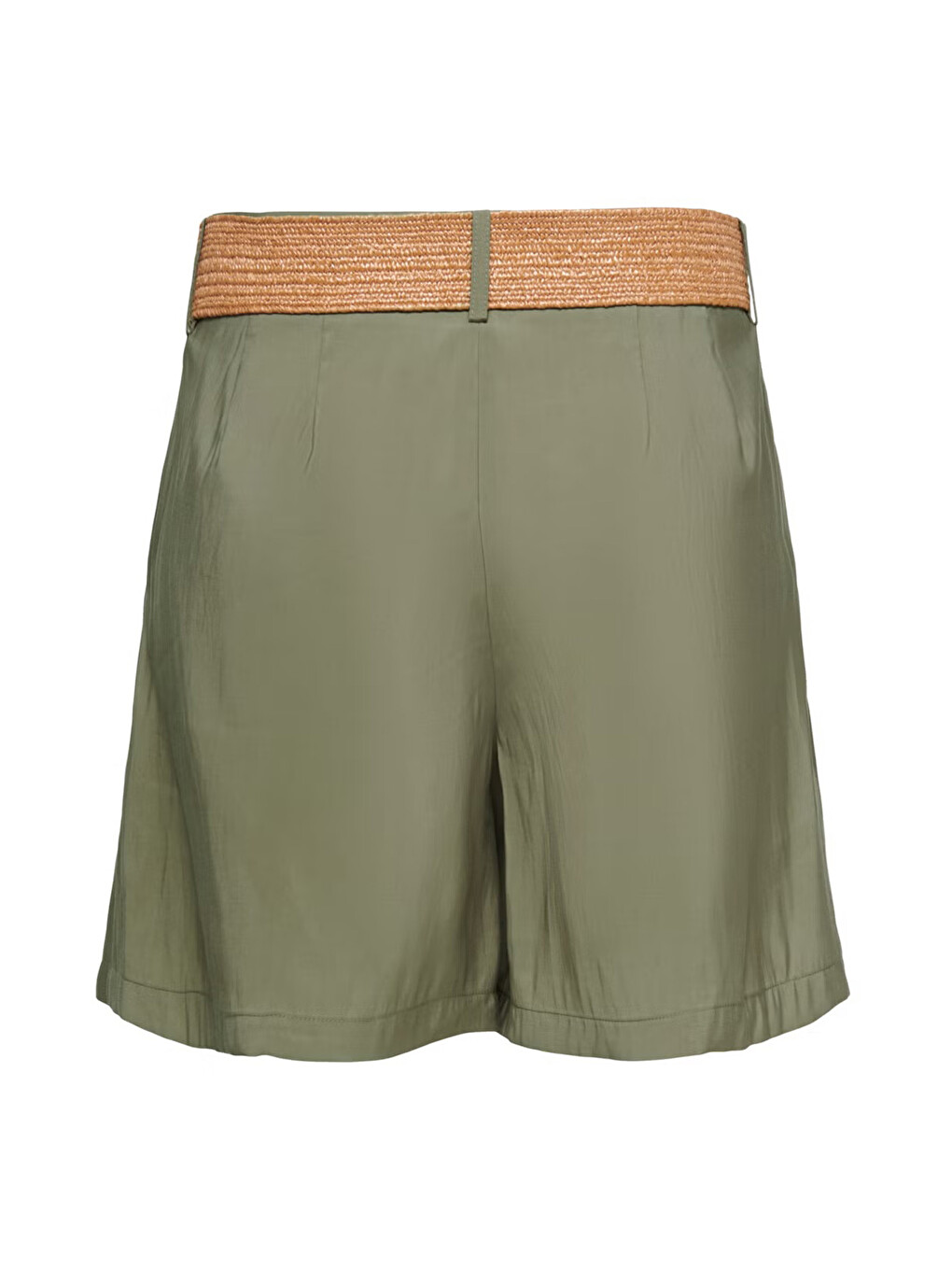 Haki Onlibiza Modal Kumaş Yüksek Bel Kemerli Short 15370298-5