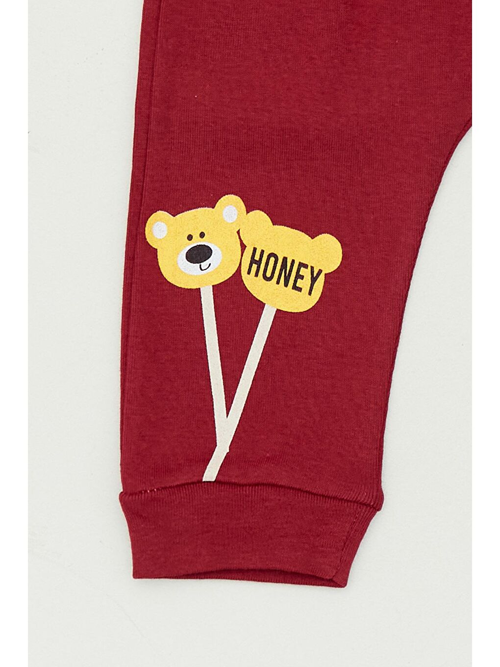 Bordo Baskılı Beli Lastikli Erkek Çocuk Eşofman Altı-2