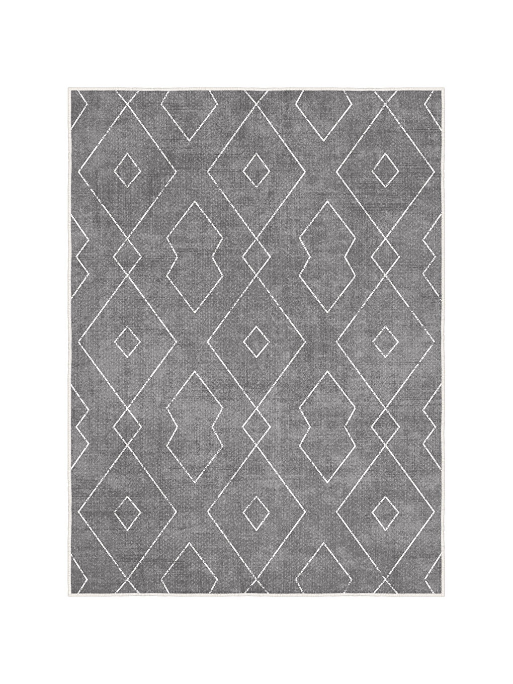 Gri Dekoratif Özel Tasarım Yıkanabilir İnce Kaymaz Tabanlı Modern Halı KECE FR21