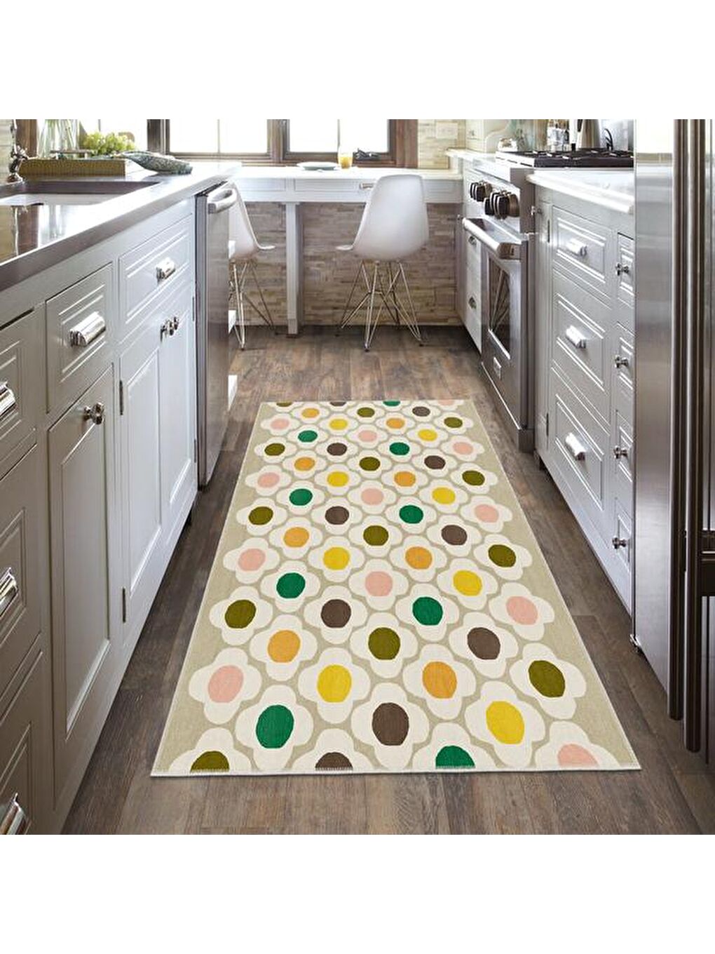 Karışık Çiçek Desenli Mutfak Halısı - 80x150 cm-6