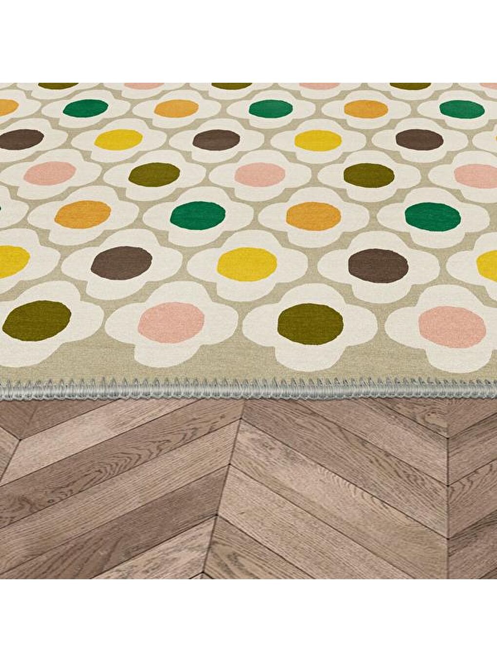 Karışık Çiçek Desenli Mutfak Halısı - 80x150 cm-7