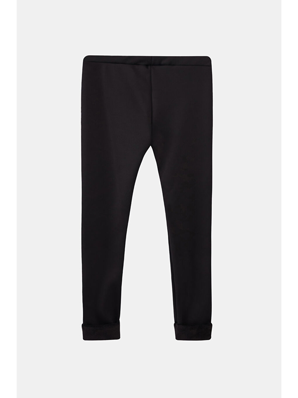 Siyah Kız Çocuk İçi Pelüş Kulaklı Tavşan Nakışlı Extra Kalın Kışlık Tayt-1