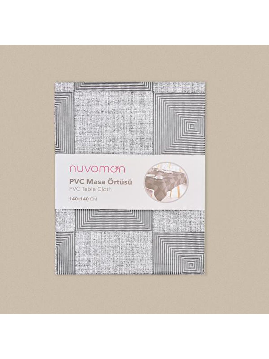 Kare Pvc Masa Örtüsü - Antrasit - 140x140 cm