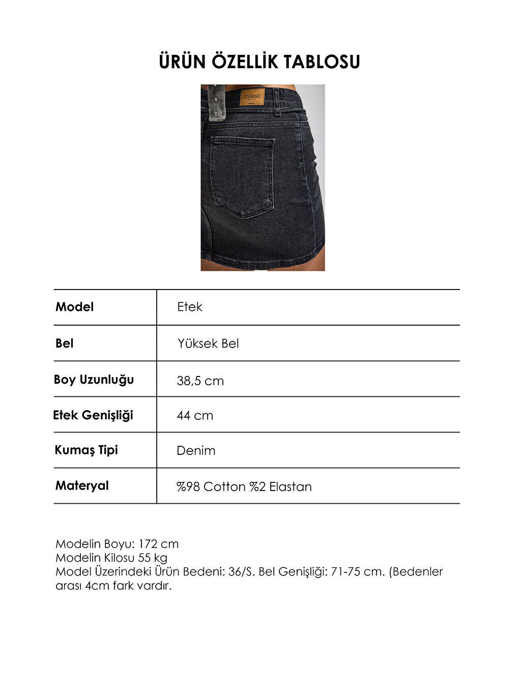 Gri Kadın Koyu Füme 2s6-1 Straight Fit Kemer Detaylı Elastan Mini Denim Etek-3