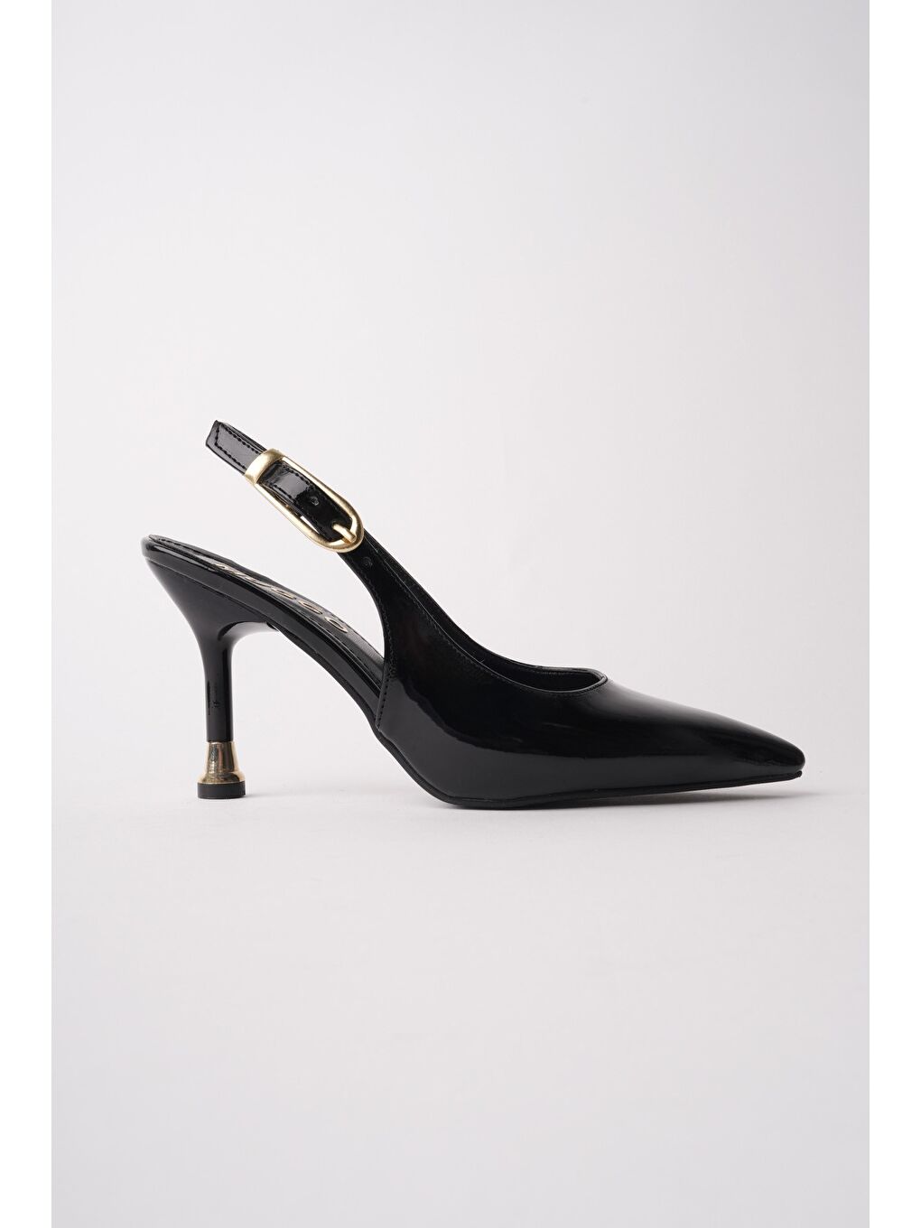 Siyah CHİC Sivri Burun Arkası Açık Kadın Topuklu Ayakkabı