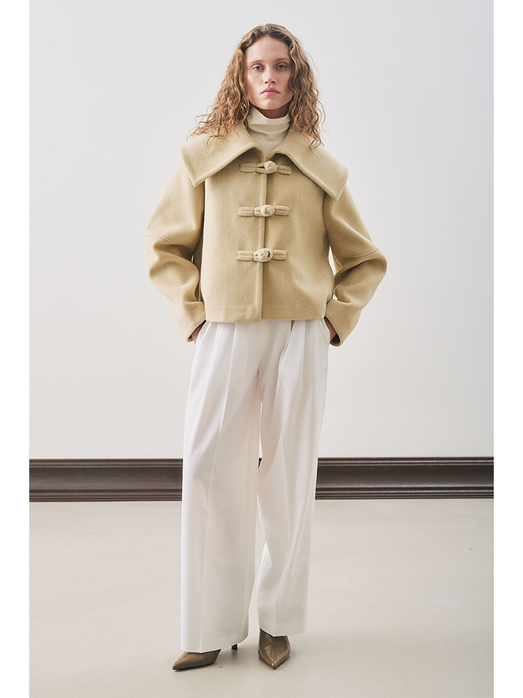 Classıc Pileli Pantolon Ekru-1