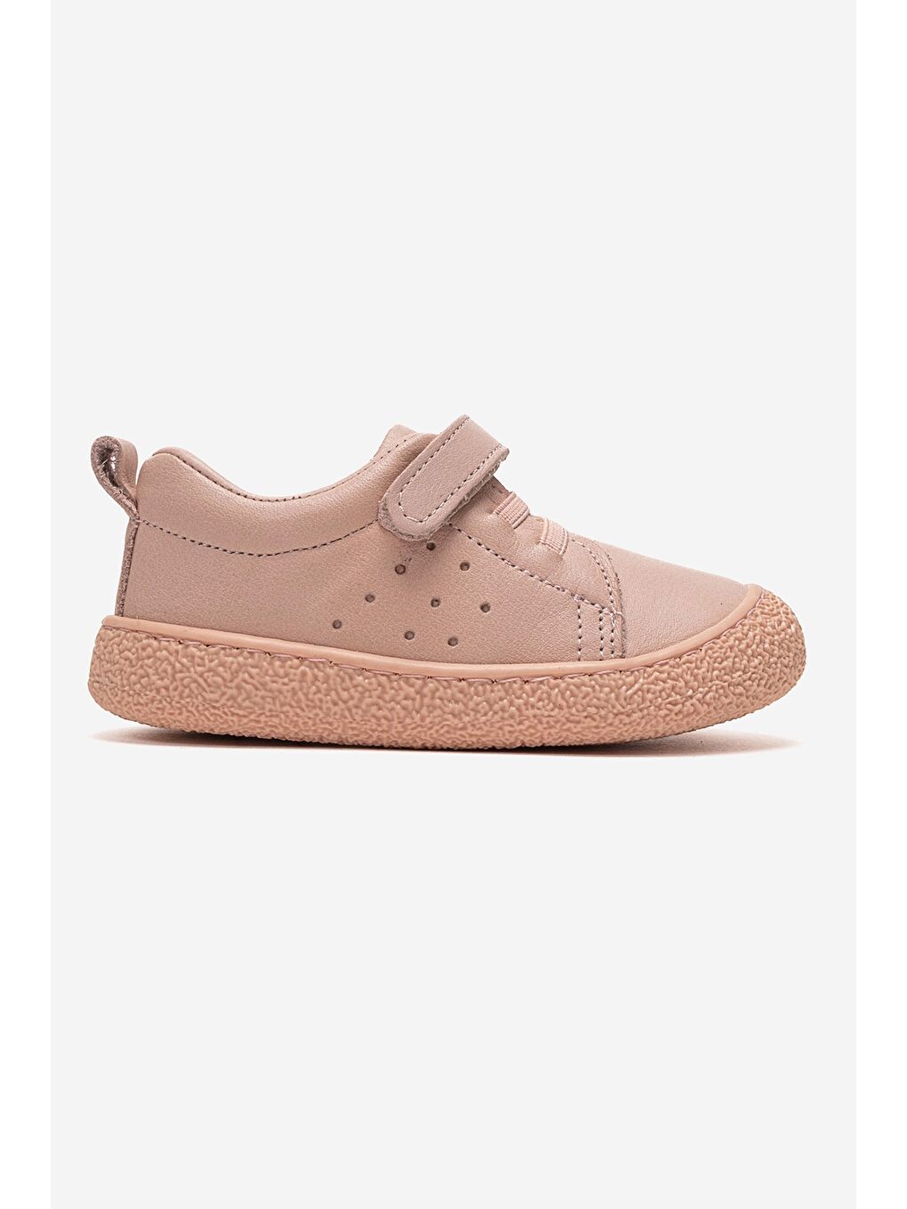 Pembe Unisex Bebek Pudra Hakiki Deri Günlük İlk Adım Ayakkabı-3