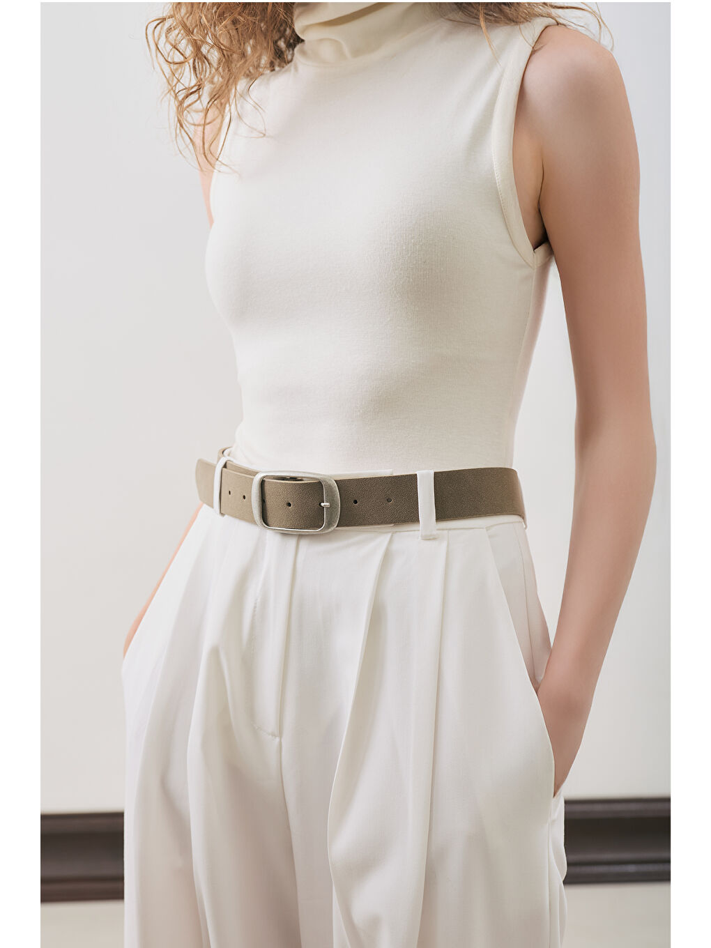 Classıc Pileli Pantolon Ekru-3