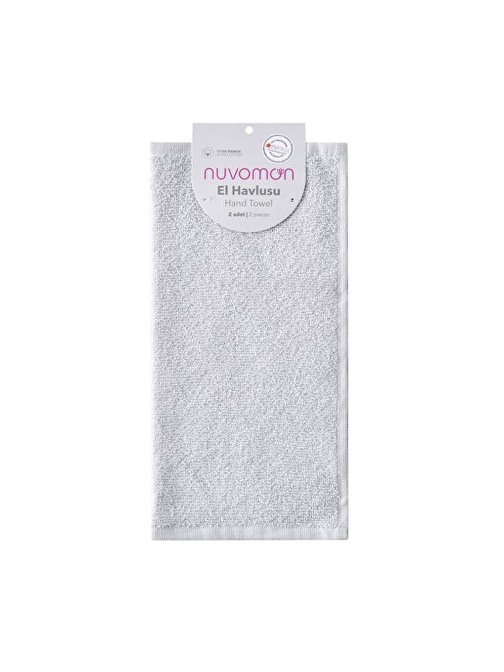 2'li El Havlusu - Gri - 30x30 cm-1