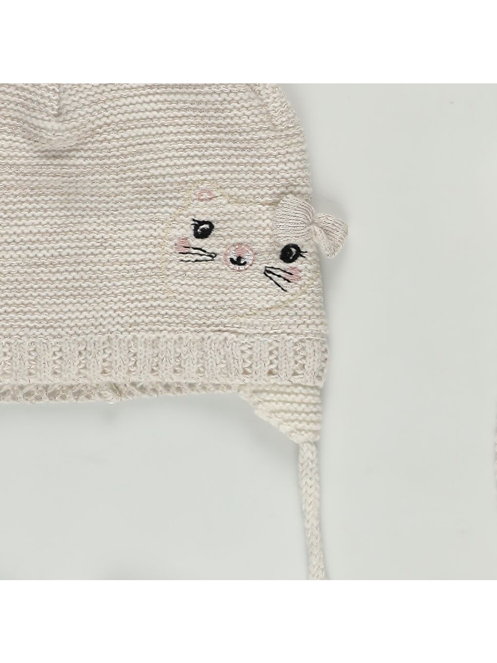 Ekru Kız Çocuk Şapka Eldiven Set-1