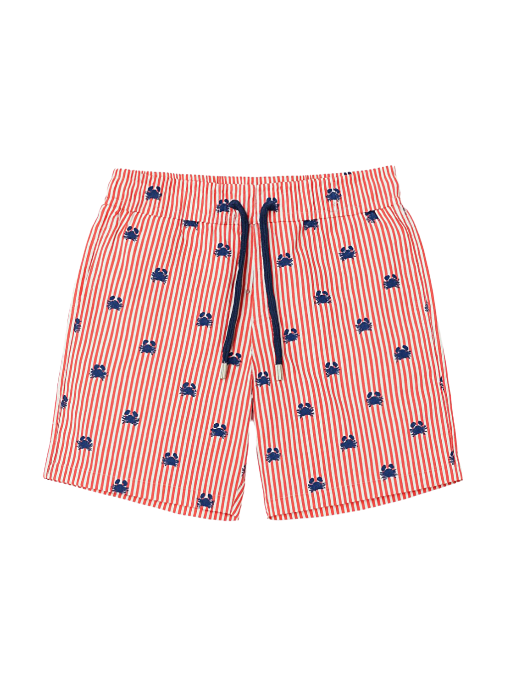 Erkek Frill Wave Yengeç Desenli Deniz Şortu Mercan