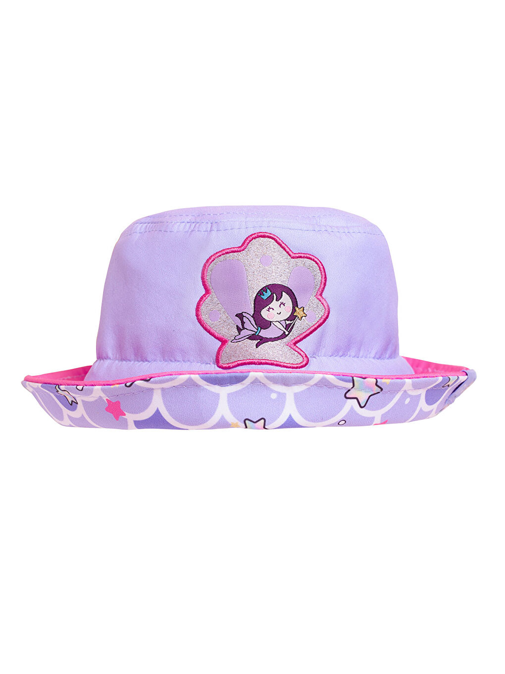Pembe Pırıltılı Deniz Kızı Ayarlanabilir Yazlık Bebek Şapkası 0-18 Ay-2