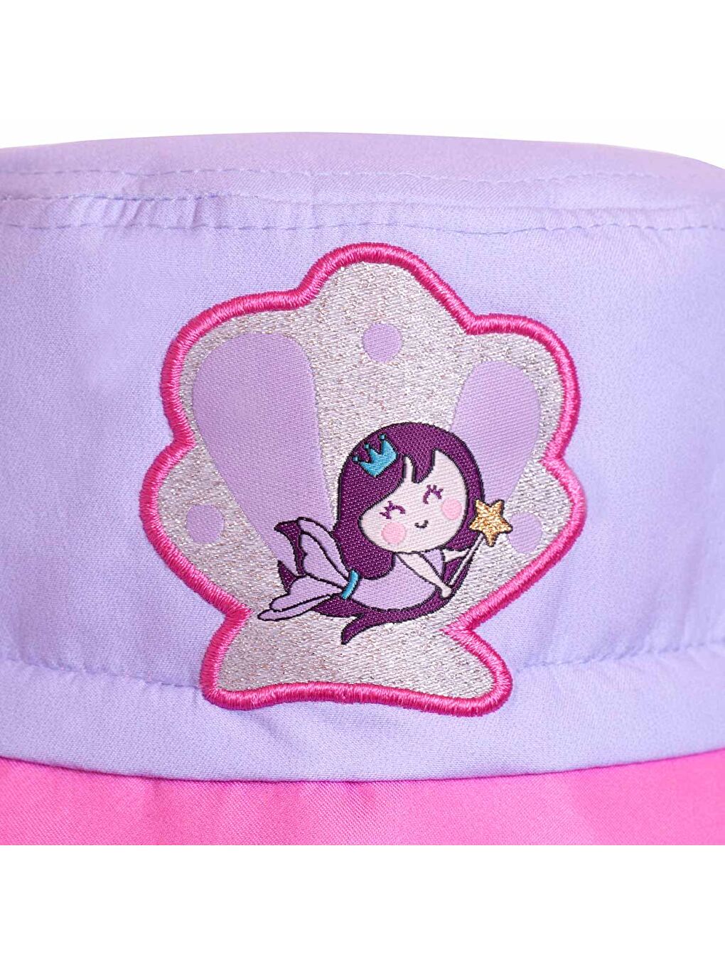 Pembe Pırıltılı Deniz Kızı Ayarlanabilir Yazlık Bebek Şapkası 0-18 Ay-3