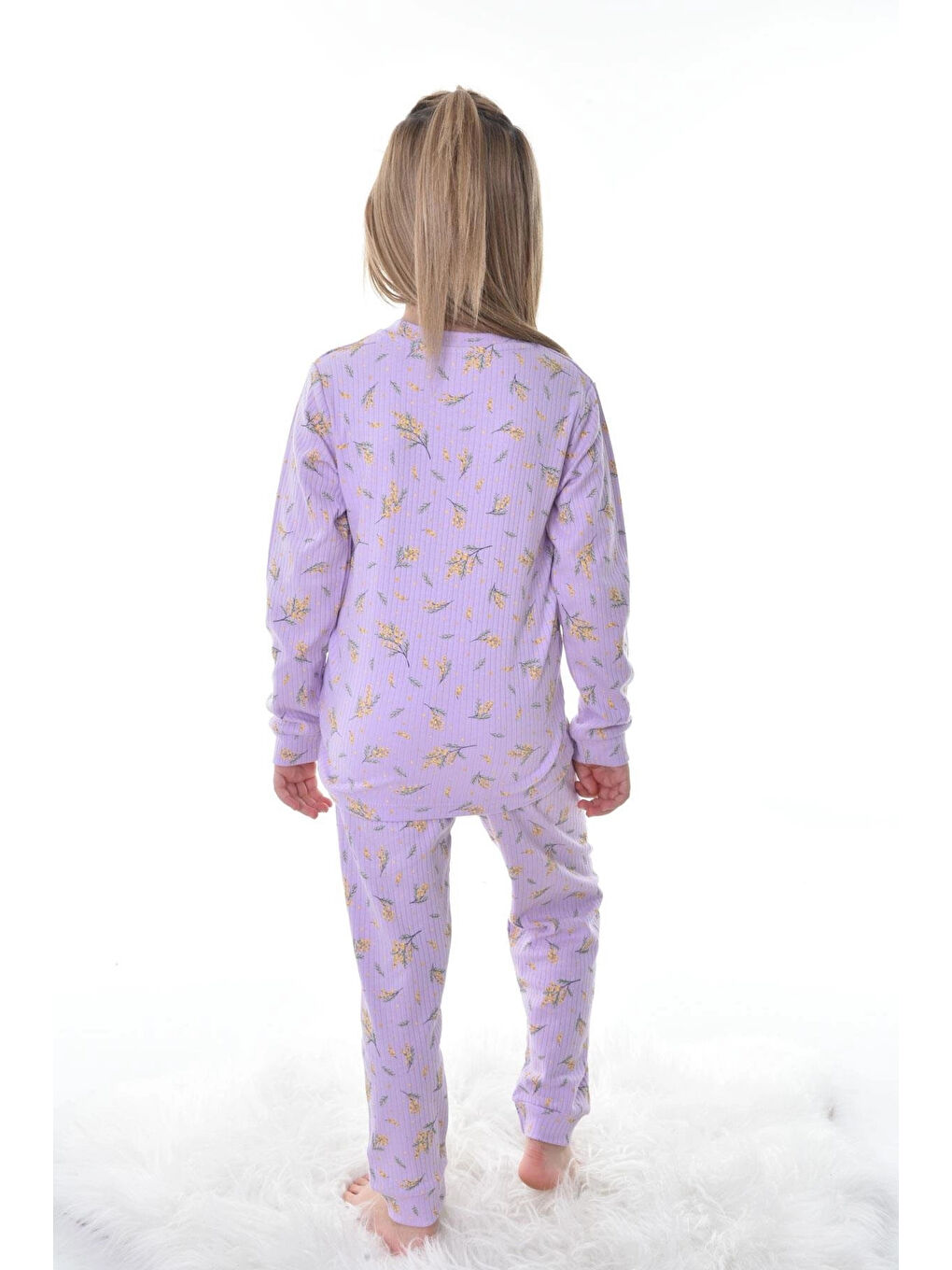 Myhanne Lila Çiçek Desenli Pijama Takım 11310 - 2