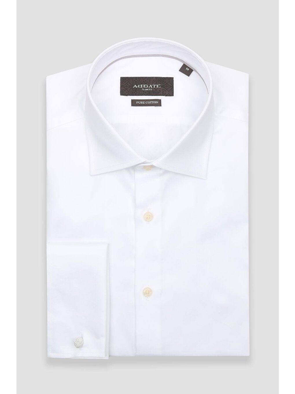 Francesco Saten Pamuklu Slim Fit Beyaz Klasik Yaka Erkek Düz Gömlek-4