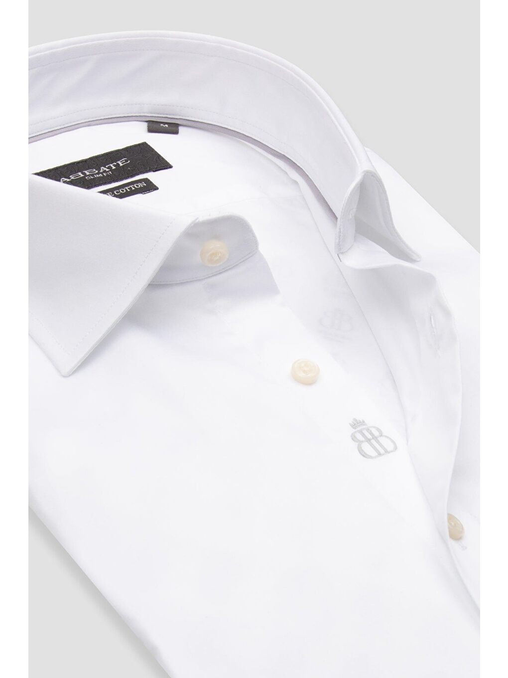 Francesco Saten Pamuklu Slim Fit Beyaz Klasik Yaka Erkek Düz Gömlek-5
