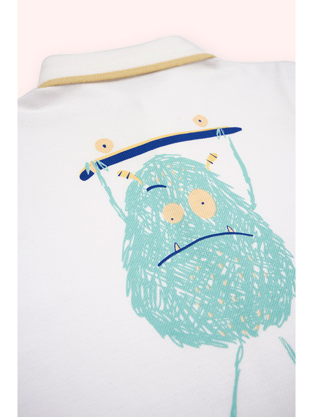 Erkek Çocuk Yakalı Uzun Kollu T-Shirt Beyaz-1