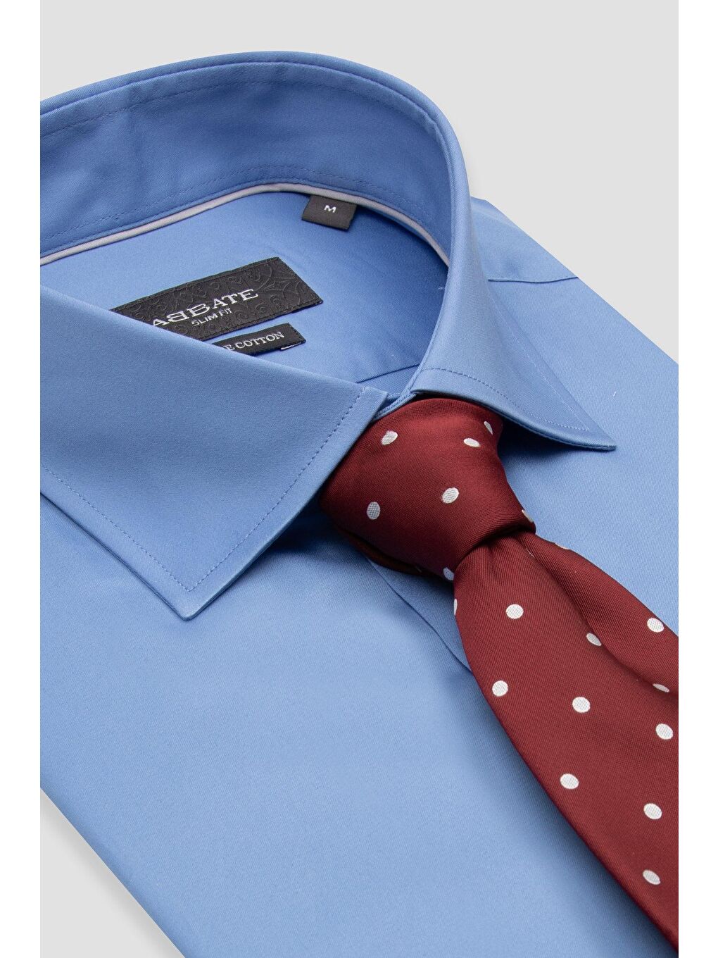 Donatello Saten Pamuklu Slim Fit Koyu Mavi Klasik Yaka Erkek Düz Gömlek-6