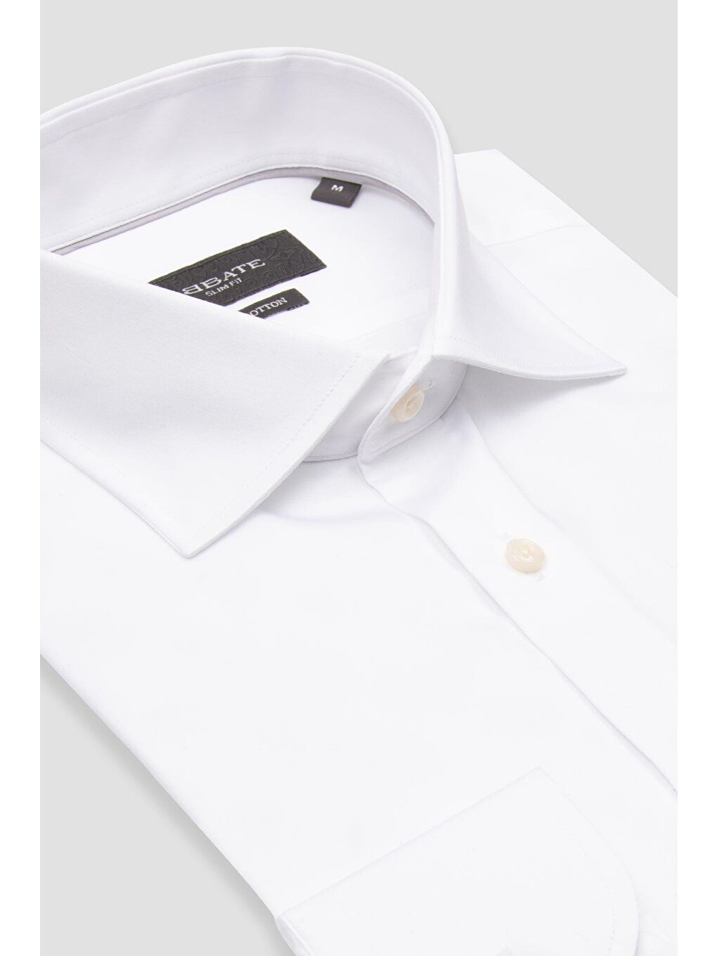 Donatello Saten Pamuklu Slim Fit Beyaz Klasik Yaka Erkek Düz Gömlek-1