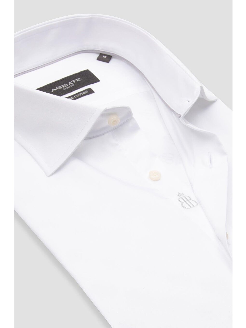 Donatello Saten Pamuklu Slim Fit Beyaz Klasik Yaka Erkek Düz Gömlek-5