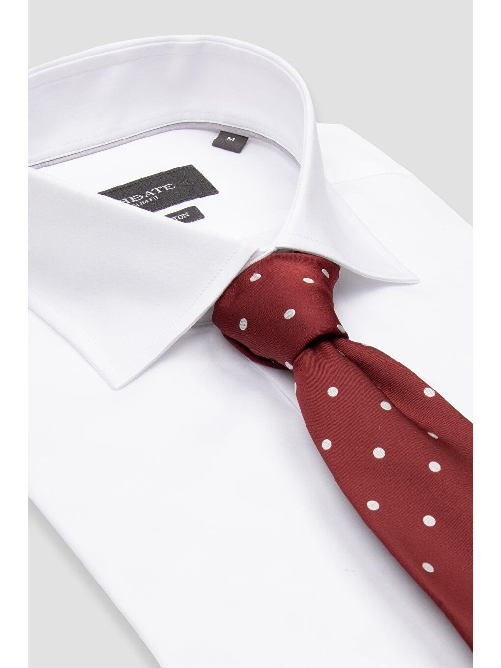 Donatello Saten Pamuklu Slim Fit Beyaz Klasik Yaka Erkek Düz Gömlek-6