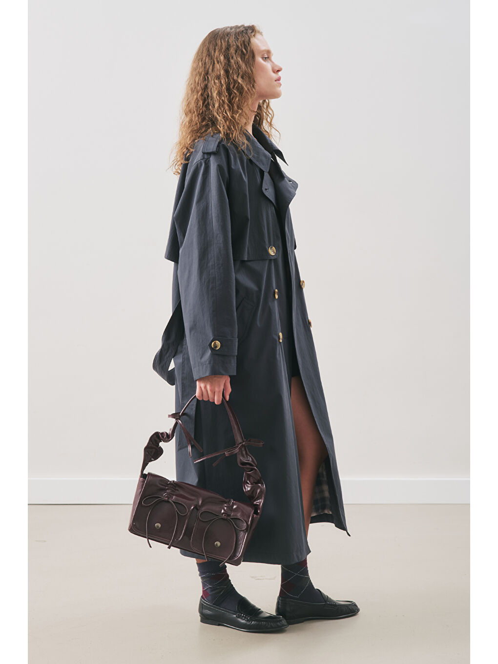 Zurıch Oversıze Trençkot Lacivert-5