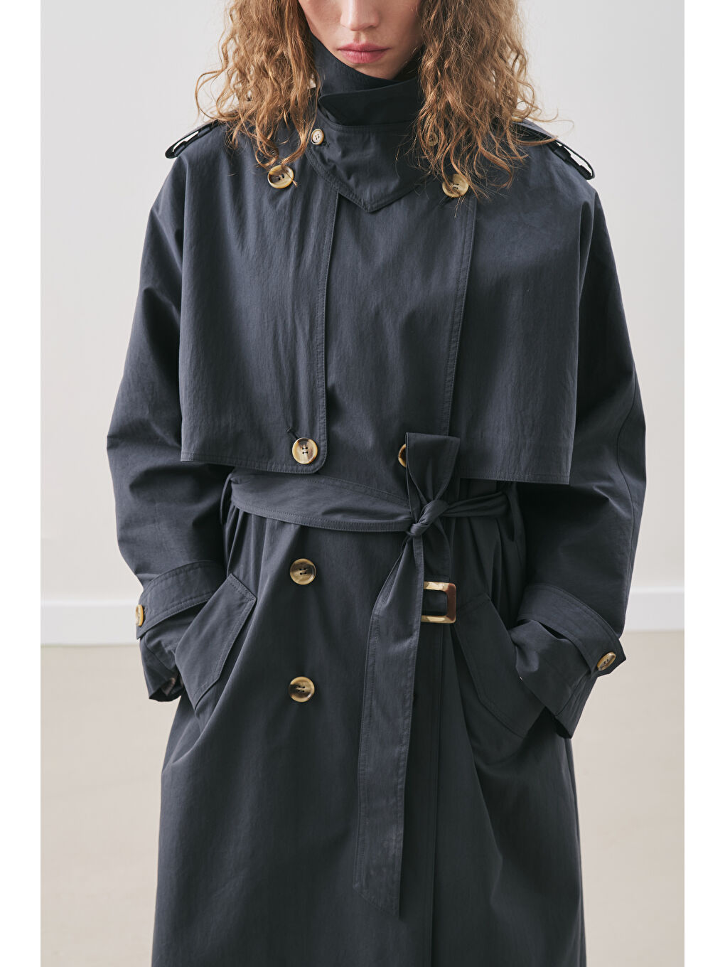 Zurıch Oversıze Trençkot Lacivert-6