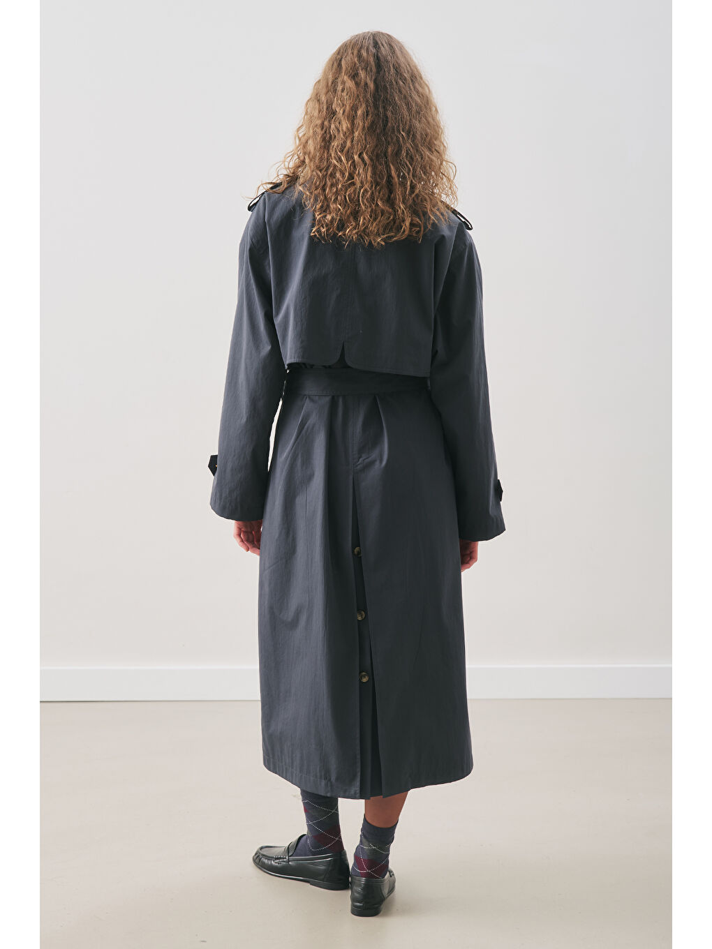 Zurıch Oversıze Trençkot Lacivert-8