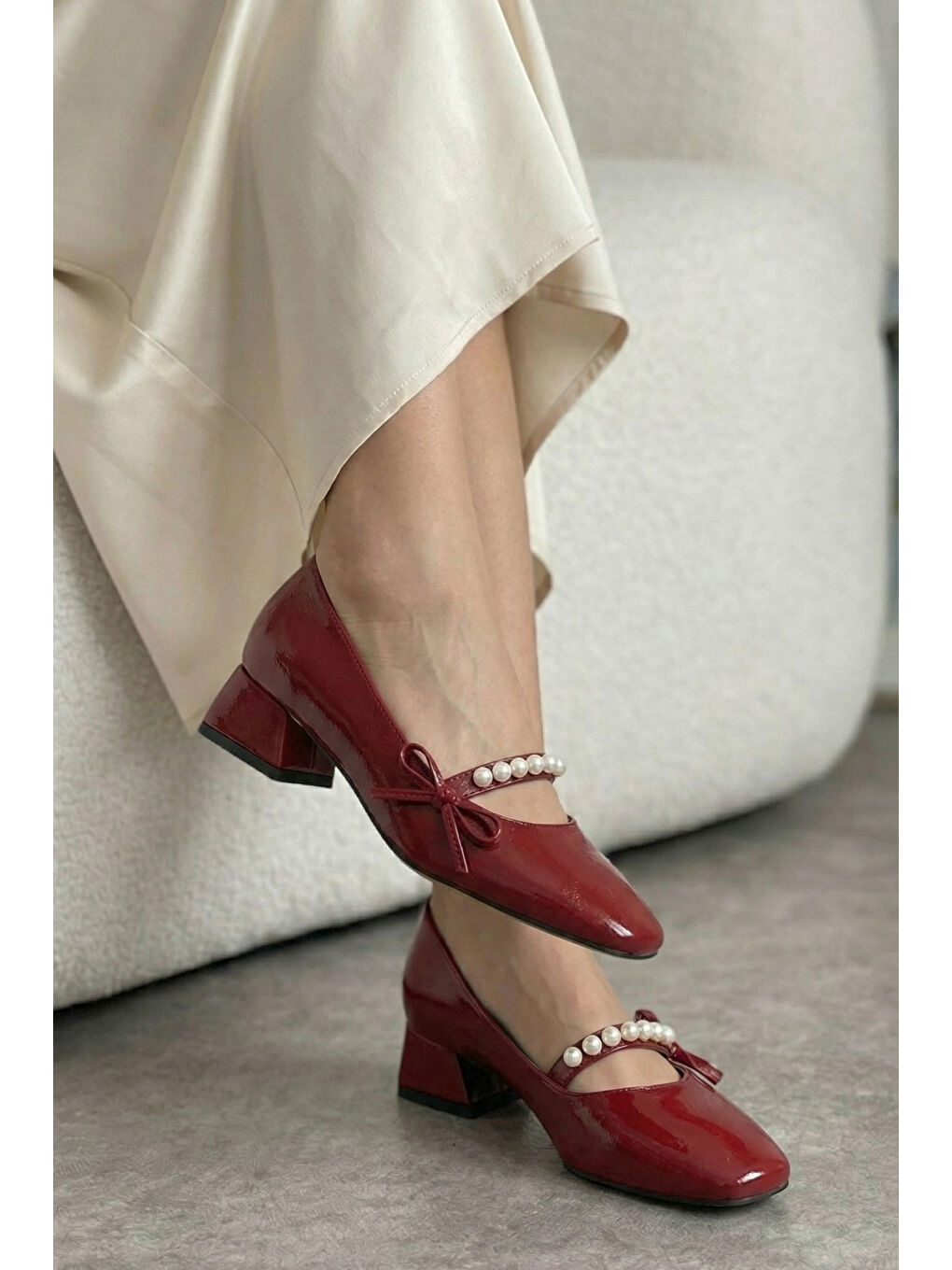 Bordo D00104 Günlük Ortopedik Klasik Topuklu Kadın Ayakkabı-2