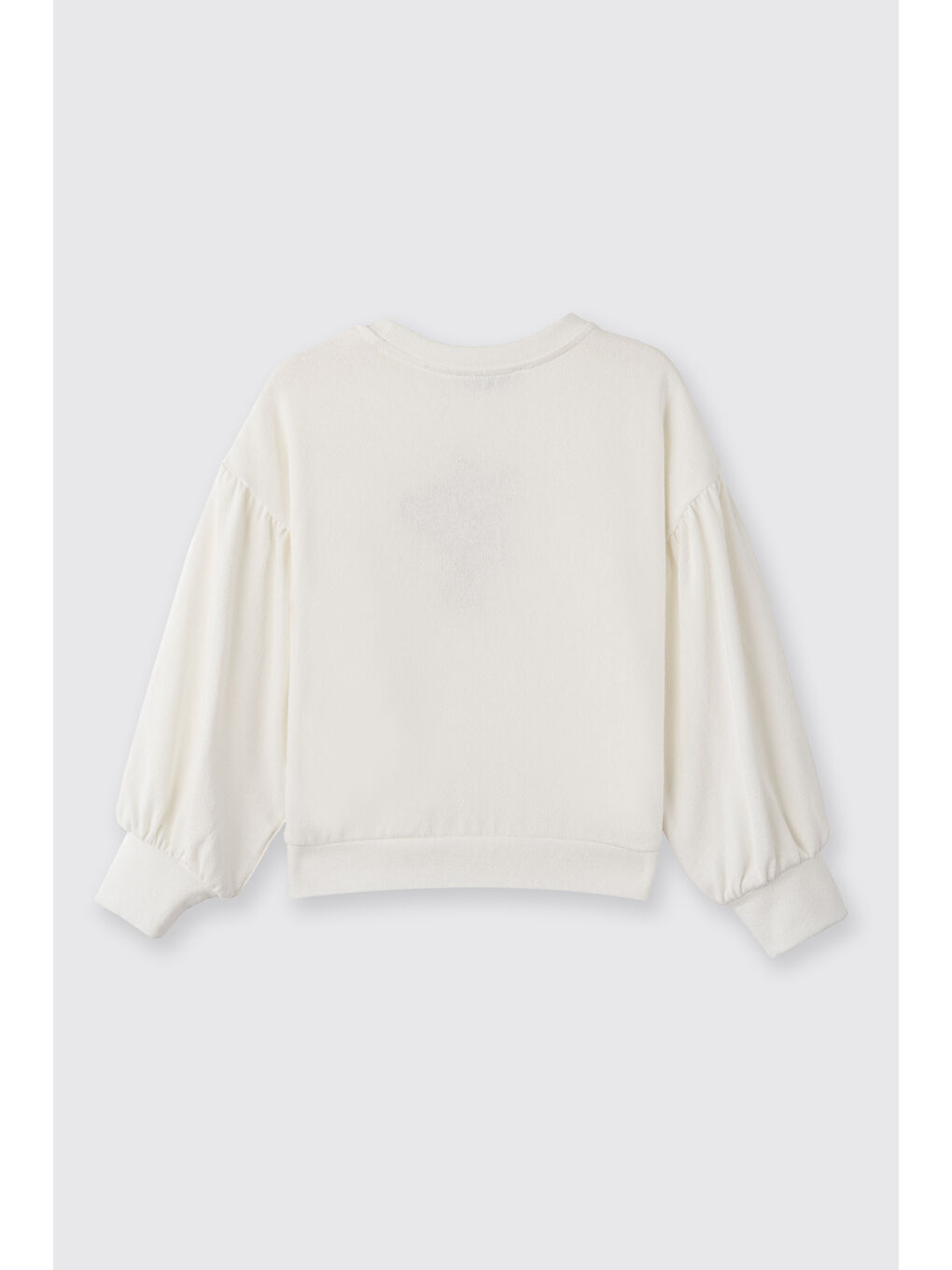 Ekru Liberty Kumaş Nakışlı Kız Çocuk Sweatshirt-3