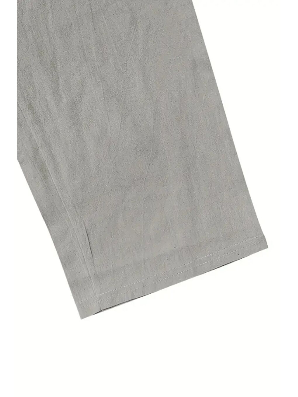 Gri Erkek Relaxed Fıt Pamuklu Keten Pantolon-1