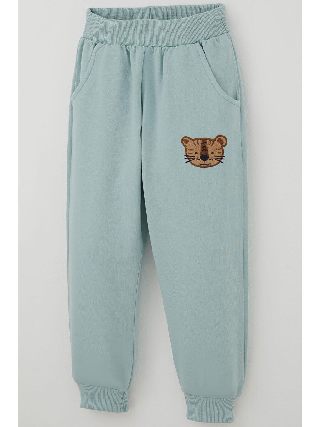 Turkuaz Erkek Çocuk Eşofman Takımı Sevimli Kaplan Nakışlı Su Yeşili (1-4 Yaş)-6