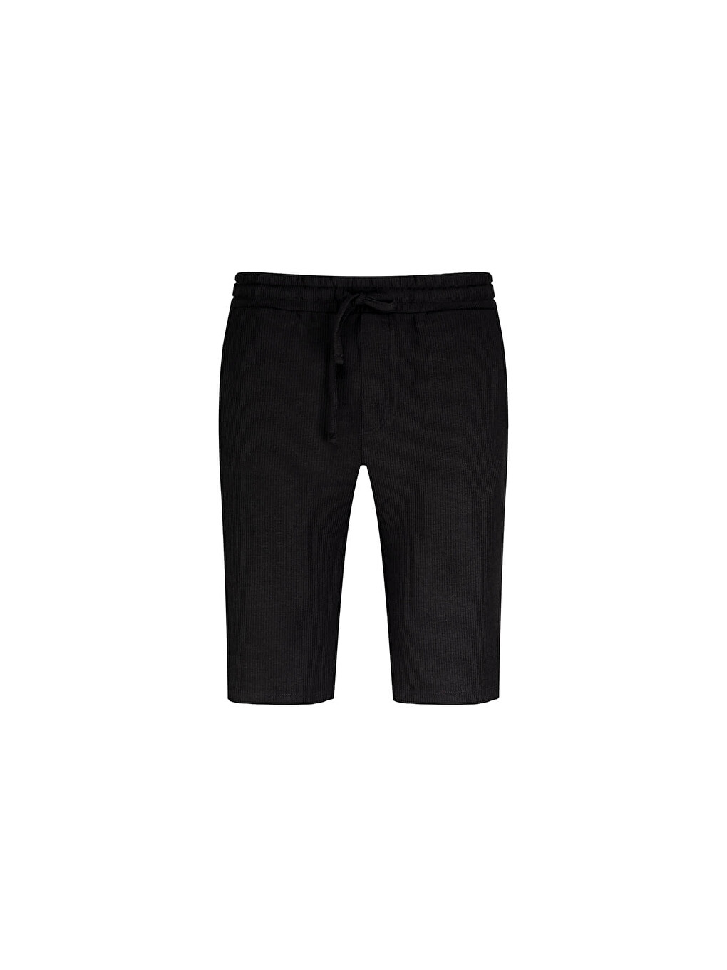 Siyah Regular Fit Yandan Cepli Şort